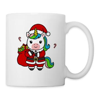Süßer Kawaii Einhorn-Weihnachtsgeschenksack - Tasse - Weiß - Rechts