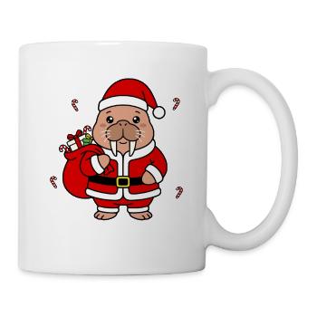 Süße Kawaii Walross-Weihnachtsgeschenktüte - Tasse - Weiß - Rechts