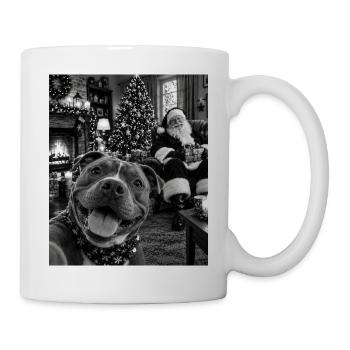 American Bully Hund Selfie Weihnachtsmann Hunde - Tasse - Weiß - Rechts