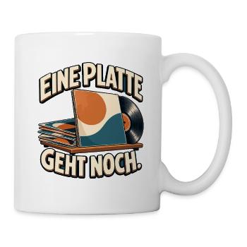 Vinyl Retro: Eine Platte Geht Noch - Tasse - Weiß - Rechts