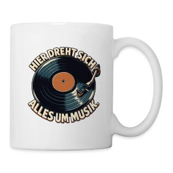Vinylschallplatte: Alles dreht sich um Musik - Tasse - Weiß - Rechts