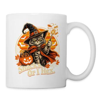 Halloween-Katze Snacks Or I Hex - Tasse - Weiß - Rechts