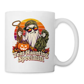 Halloween Camping-Geist Tent-Haunting Specialist - Tasse - Weiß - Rechts