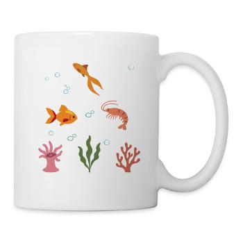 Goldfisch Unterwasser Kinder Fisch Garnele - Tasse - Weiß - Rechts