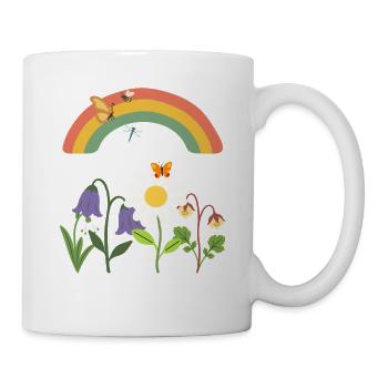 Blumen floral Pflanzen Illustration Naturmotiv - Tasse - Weiß - Rechts