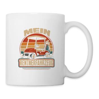 Mein Rentnerfahrzeug Golf Caddy - Tasse - Weiß - Rechts