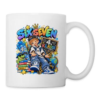 SechsSieben Schulheld Cartoon - Tasse - Weiß - Rechts