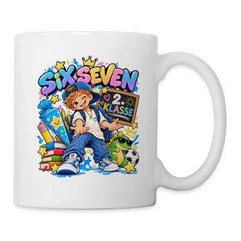 SechsSieben Klasse Spaß Comic - Tasse - Weiß - Rechts