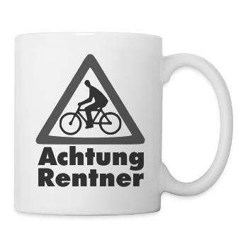 Achtung Rentner - Tasse - Weiß - Rechts