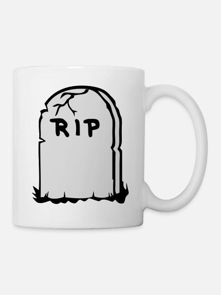 Grabstein - Tasse - Weiß