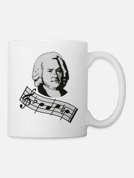 bach noten 3col vers2 - Tasse - Weiß