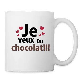 je veux du chocolat - Mug blanc - blanc - Droite