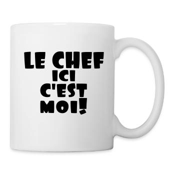 le chef ici c'est moi - Mug blanc - blanc - Droite