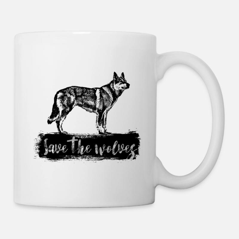 Save the wolves - Tasse - Weiß