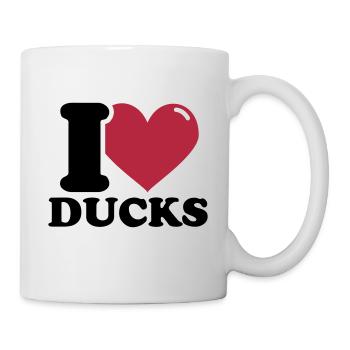 I love Ducks - Ente - Enten - Tasse - Weiß - Rechts