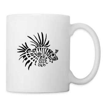 poisson lion - tattoo - Mug blanc - blanc - Droite