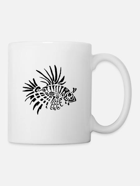 Rotfeuerfische - Tätowierung - Tasse - Weiß