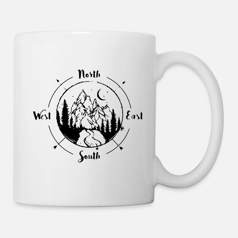 Montagne avec boussole - Mug blanc - blanc