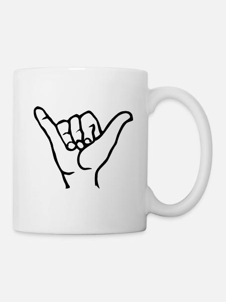 Hawaii Shaka-Motiv - Tasse - Weiß
