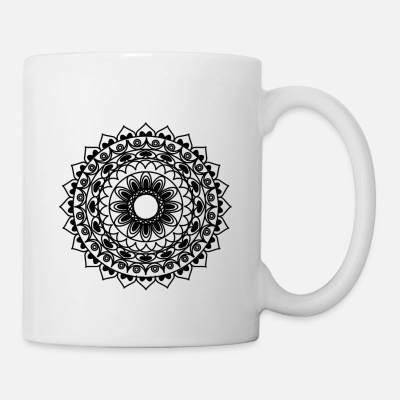 florales Mandala - Tasse - Weiß