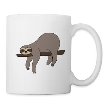 Paresseux dormir branche gris drôle paresseux - Mug blanc - blanc - Droite
