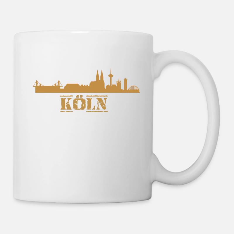 Cologne skyline retro Kölle pride home gift - Mug - white