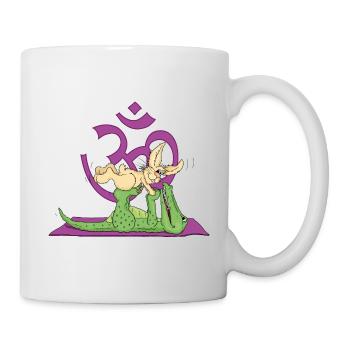 Yoga Hase und Yoga Krokodil sind ein tolles Team - Tasse - Weiß - Rechts