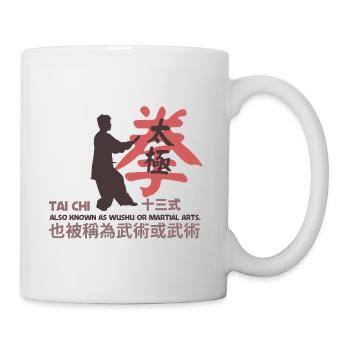 Tai Chi chinese style aka Wushu Arts martiaux - Mug blanc - blanc - Droite