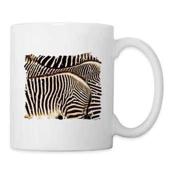 Zebra mit weißen oder schwarzen Streifen? - Tasse - Weiß - Rechts