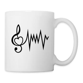 J'aime la musique clé de sol note rythme Musique - Mug blanc - blanc - Droite