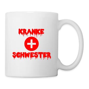Kranke Schwester Krankenschwester Fasching Hellowe - Tasse - Weiß - Rechts