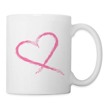 Coeur Rose - Mug blanc - blanc - Droite