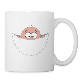 pregnant pregnancy baby bag pouch belly looking - Mug - white - Right