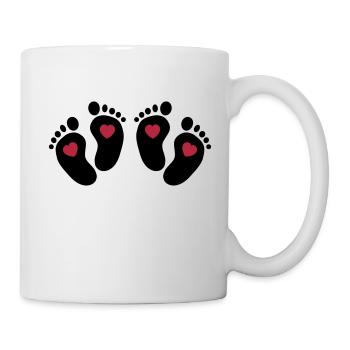 Twins Heart Feet - Zwillinge Herz Füße - Tasse - Weiß - Rechts