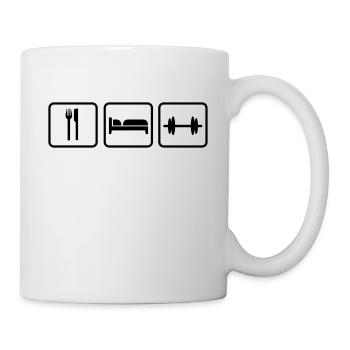 Eat Sleep Lift, Eat Sleep Gym, Eat Sleep Train - Mug blanc - blanc - Droite