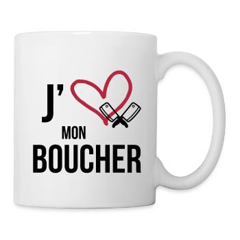 J'aime mon Boucher - Mug blanc - blanc - Droite