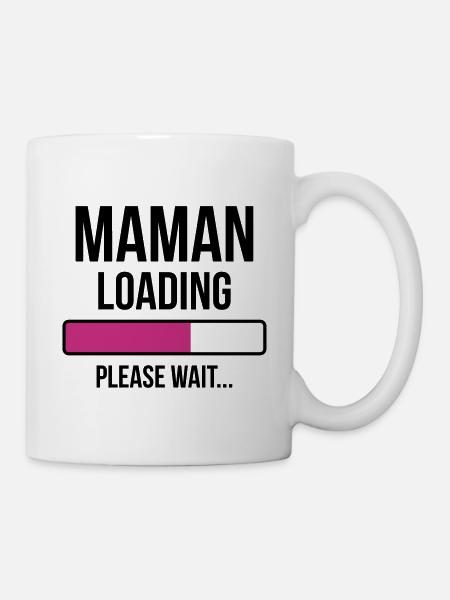 Maman loading Please Wait... - Mug blanc - blanc
