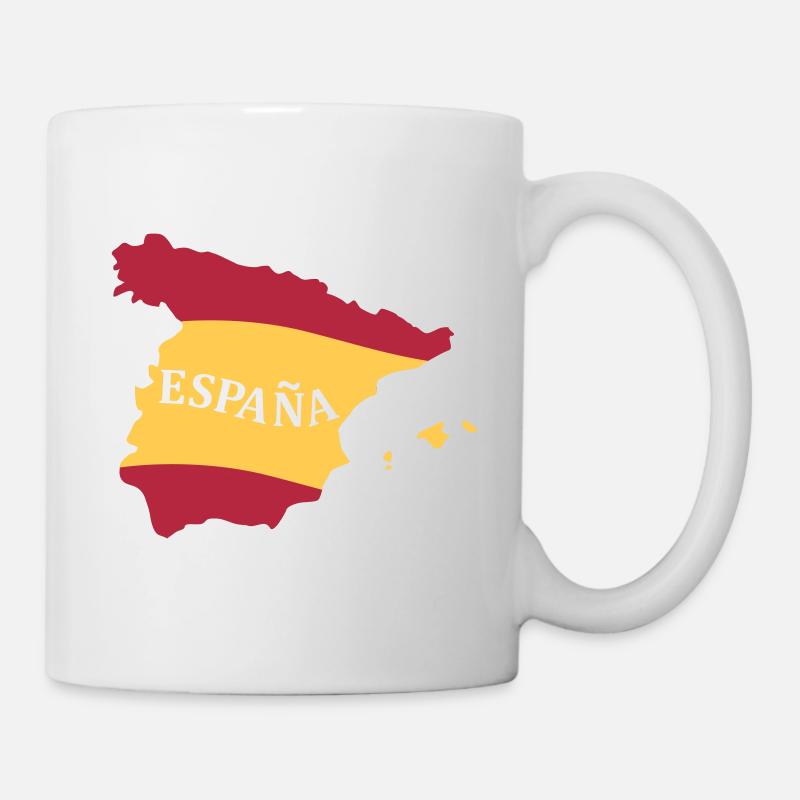 Karte Spanien, Spain, Map, Flag Map Spain - Mug - white
