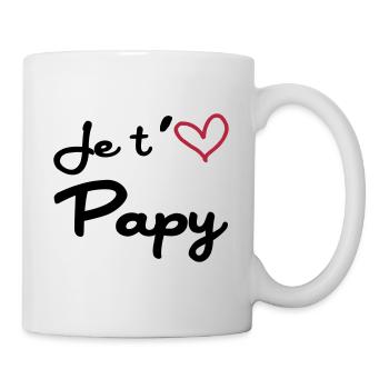 Je t'aime Papy / Grand-Père / Naissance / Bébé - Mug - white - Right