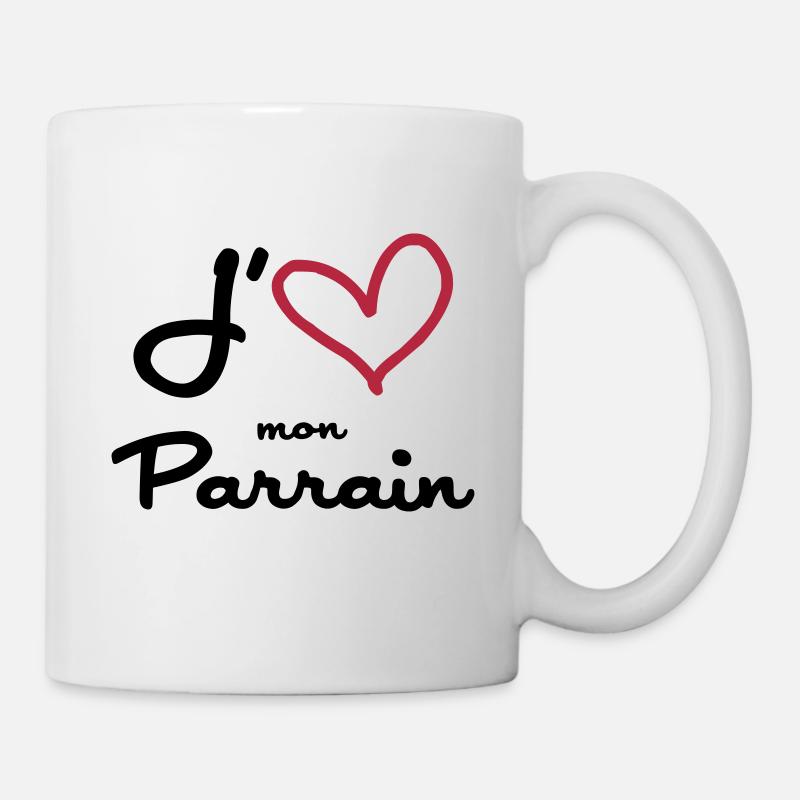 J'aime mon Parrain / Naissance / Bébé / Baptême - Mug blanc - blanc