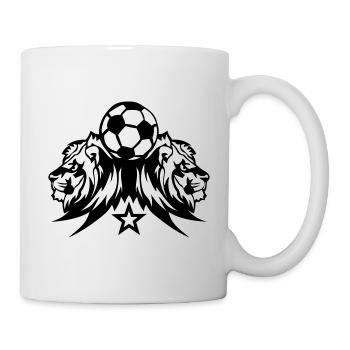 foot lion logo ball sport 1 0 - Mug - white - Right