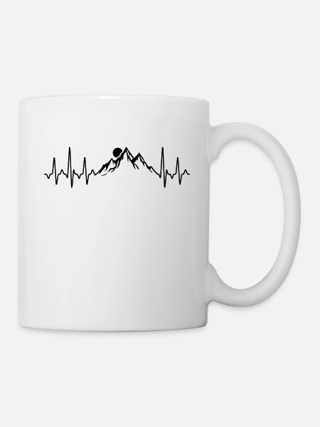 Heartbeat Hiking - Tasse - Weiß
