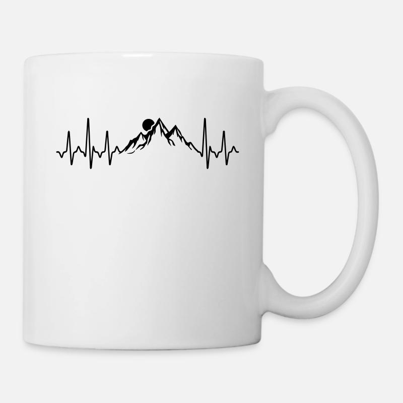 Heartbeat Hiking - Tasse - Weiß