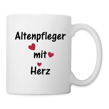 Altenpfleger mit Herz - Tasse - Weiß - Rechts