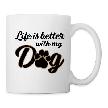 Life is better with my dog - Dog paw 2 - Mug - white - Right