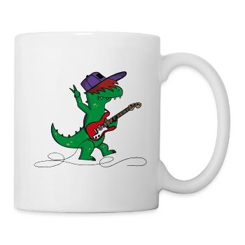 Gitarren Dinosaurier - Tasse - Weiß - Rechts