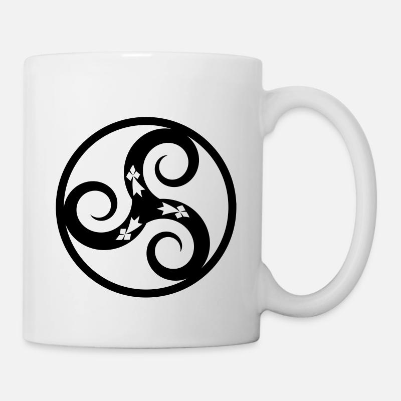 Triskell & Hermines, Celte Breizh - Mug blanc - blanc