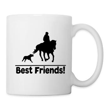 T-shirt de chien d'équitation Best Friends Horse Dog - Mug blanc - blanc - Droite