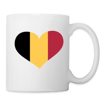 Belgien Herz; Heart Belgium - Mug - white - Right