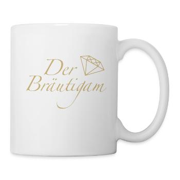 Der Bräutigam - Cooles Junggesellenabschied Motiv - Tasse - Weiß - Rechts